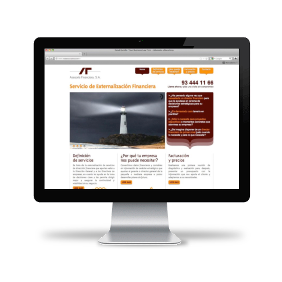 Diseño de página Web Corporativa Barcelona - Asesoria Financiera
