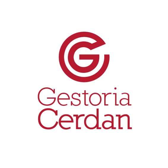 Logotipo de Gestoria Cerdán. Imagen corporativa. Diseño gráfico